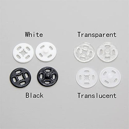 1 Box/15 Set Invisible Small Plastic Snap Buttons Sew-on Snap Buttons Press Button for Sewing Clothing (Transparent, 13mm) - color: Transparent, size: 13mm