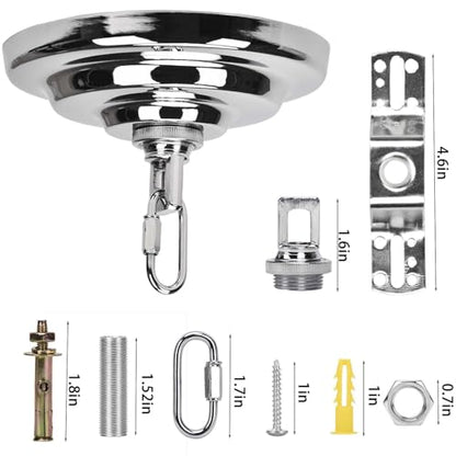 KC&KST 5" Ceiling Light Cover Plate Canopy Kit - 2-Pack, Heavy Duty, Silver Cover for Chandelier/Pendant/Swag Light, Includes Loop, Cross Bar and Mounting Screws (Silver-2PC) - color: Silver-2PC