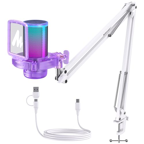 MAONO DGM20S USB Microphone for PC with Clear Voice & Noise Reduction - color: Purple