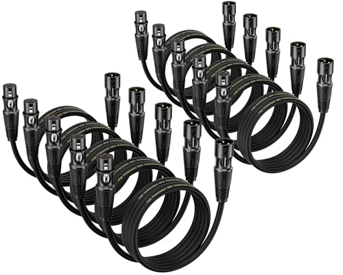 XLR Cables 2 Ft 10 Packs - Male to Female Microphone Cable Mic Cable - size: 2 Feet-10 Pack