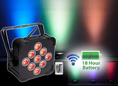Rockville Best PAR 60 Bundle: (3) Rechargeable RGBWA UV Par Wash Lights, (3) RockWedge Battery DMX Fixtures, (3) Best Strip 60 Wash Bars, ROCKFORCE W2 Wireless DMX Controller, 10-Items