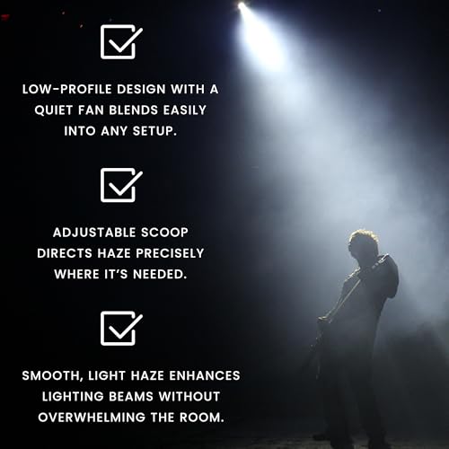 CHAUVET DJ – Hurricane Haze 4D Low Profile Hazer | Adjustable Scoop Direction Control | Wired Timer Remote & Built In Dmx Operation | High Output Low Noise Fan | Small Footprint Placement