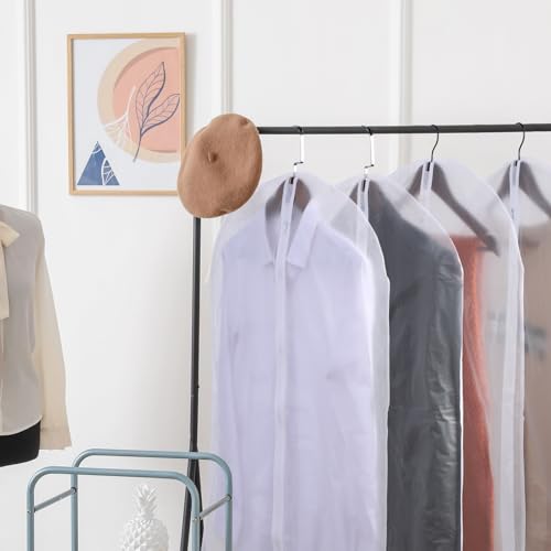 Sintuff 160 Pcs 24'' x 40'' Clear Garment Bags Bulk Clear Hanging Clothes Cover with Full Zipper Hanging Travel Garment Cover Bags for Clothes Storage