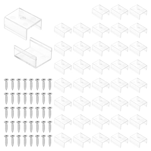 PATIKIL LED Strip Light Clips, 48pcs Mounting Bracket Fixing Clips Plastic Clamp Holders with 304 Stainless Steel Screws for 19mm-20.4mm Width Neon RGB Light Cable Ribbon - size: 19mm-20.4mm
