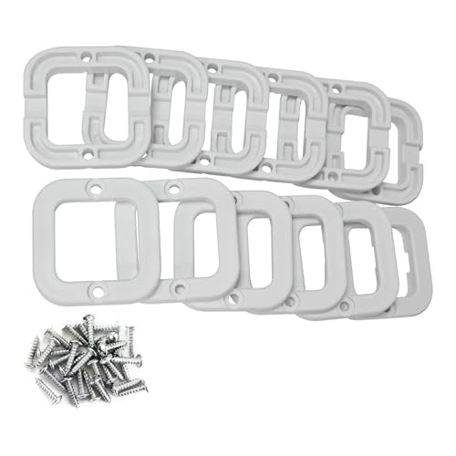 2025 Upgrade Light Clips for Govee H705A/B/C/H805 Permanent Outdoor Lights | Not Compatible Pro Version for Fixture Fixation, Eaves and roof Edge mounting Clips mounting Bracket Screw Set(12,White) - size: 12 PCS White Upgraded for H705 H805
