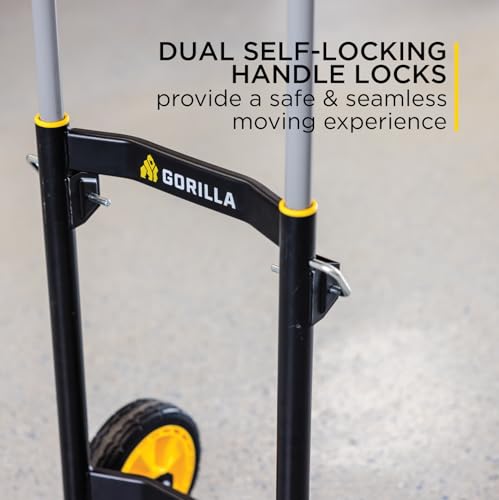 Gorilla Heavy Duty Steel Hand Truck, 400 lb. Capacity, Telescoping Handle | Steel hand truck with a telescoping handle for homeowners and small business owners moving boxes, appliances and equipment.