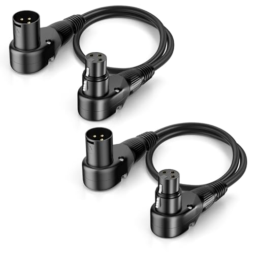 Right Cable, Adjustable-Angle Female XLR to Angle Male Microphone Mic Cable Cord, 90 Degree Female to 90 Degree XLR Adapter for Sound Devices Mixer Recorder (B, 20Feet) - size: 20Feet, style: B