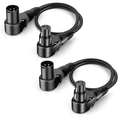 Right Cable, Adjustable-Angle Female XLR to Angle Male Microphone Mic Cable Cord, 90 Degree Female to 90 Degree XLR Adapter for Sound Devices Mixer Recorder (B, 20Feet) - size: 20Feet, style: B