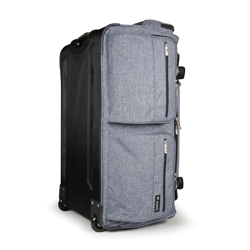 Mavii Deluxe Dance Bag with Garment Rack, 28 Inch Rolling Duffel for Competitions & Travel, Patent-Pending Stability Frames, Lightweight Aluminum Rack, Wheeled Upright Luggage, Heathered Gray - color: Grey-Deluxe 28"