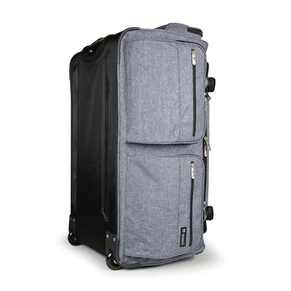 Mavii Deluxe Dance Bag with Garment Rack, 28 Inch Rolling Duffel for Competitions & Travel, Patent-Pending Stability Frames, Lightweight Aluminum Rack, Wheeled Upright Luggage, Heathered Gray - color: Grey-Deluxe 28"