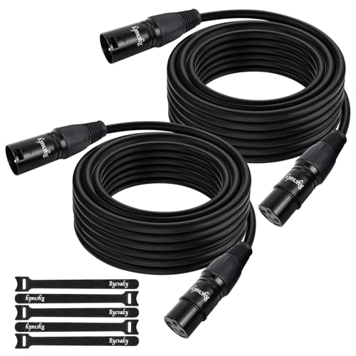 DMX Cable with XLR Connectors,3-Pin Shielded Signal DMX Lighting Cable for Stage Lights, LED Par Cans, DJ Moving Head Par Light & Pro Audio Mic Mixer Recording Studio, 75ft/2 Pack - size: 75 Feet(2-pack)