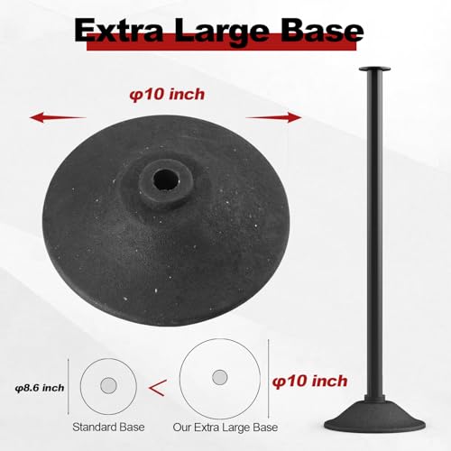 RoadHero Stanchions Post with Black Velvet Ropes, Weighted Base, 34", 2 PCS - color: Black