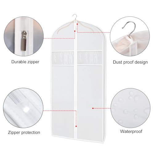 Zilink Clear Suit Coat Bag for Storage Dress Bags for Hanging Clothes 50 in - size: 50"-2pcs-Clear