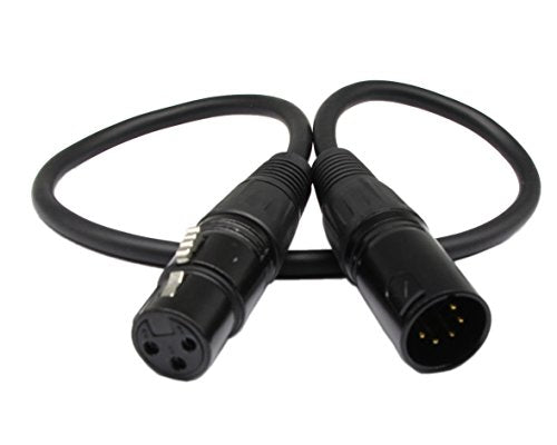 SinLoon DMX 512 Stage Light Cable XLR Male 5 Pin Male to XLR Female 3 Pin with Metal Connectors for Stage Lighting and DJ-1.6m