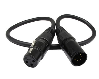 SinLoon DMX 512 Stage Light Cable XLR Male 5 Pin Male to XLR Female 3 Pin with Metal Connectors for Stage Lighting and DJ-1.6m