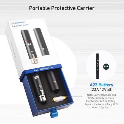 Cable Matters XLR Cable Tester, XLR Sniffer for Microphones and DMX | For DMX Lighting and Audio Equipment