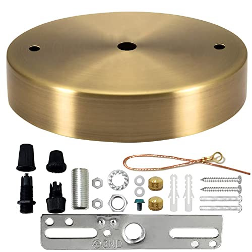 Pendant Light Canopy Kit, 4.7" UL Vintage Chandelier Light Plate - color: Gold