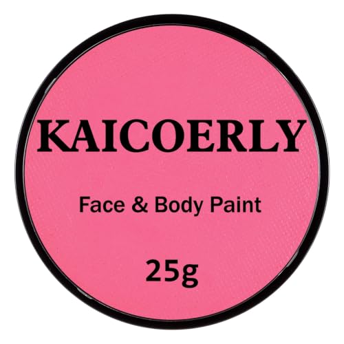 Water Based Cream Face Body Paint Palette, Halloween Makeup Paint (Pink) | Professional Water Activated Non-toxic Washable Face Paint for Adults Teens, Halloween Carnival Cosplay, SFX Theater Makeup - color: Pink