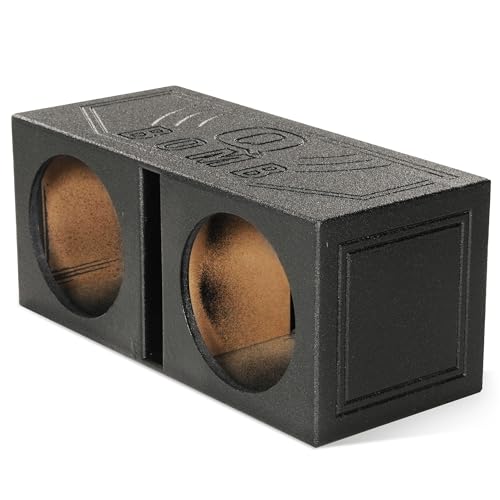 Q Power Q Bomb Series 15" Dual Ported SubwooferSpeaker Enclosure | Vented Sub Box Chamber Design with Black Bed Liner Spray Finish, Car Audio Sound System Accessory