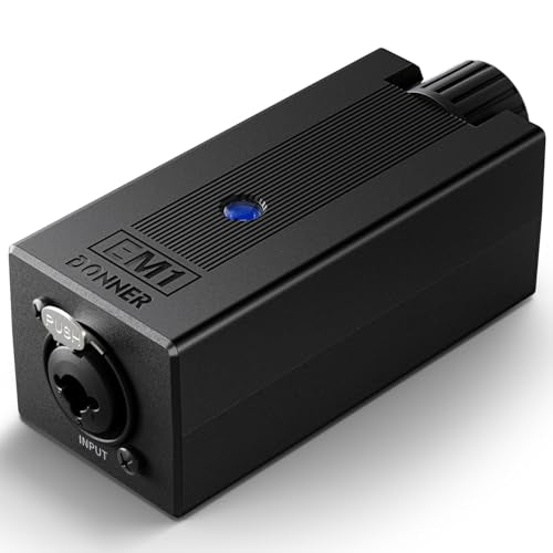 Donner EM1 Portable Analog Headphone Amplifier, Rechargeable in-Ear On-Ear Monitor Amplifier Stereo Headset Earphone Amp, with Volume Control, Audio Booster, XLR, TRS Input, 3.5mm Output Jack, Black - color: Black, size: EM1
