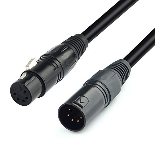 DMX-512 XLR 5 Pin Male to XLR 5 Pin Female DMX Lighting Cable(1.5M/5FT) - color: 5PIN M -5PIN F