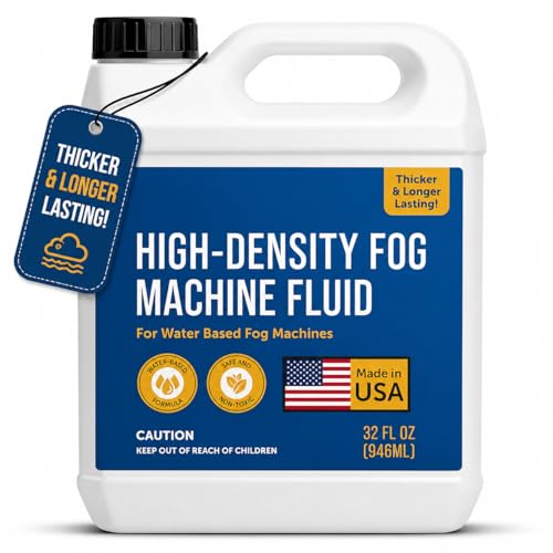 Maplefield High-Density Fog Machine Fluid - 32 oz - Great for Haunted Houses, Spooky Party Decor, and Outdoor Events - Long-Lasting Water-Based Formula - Compatible with 700+ Watt Machines
