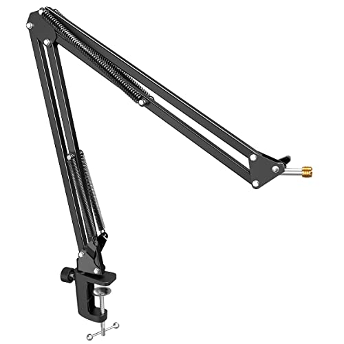 FIFINE CS1 Scissor Microphone Boom Arm Stand for Gaming Recording | Podcast Mic Arm Stand,Heavy Duty clamp,3/8" to 5/8" Adapter, for Voice-over Home Office - color: Black, size: CS1