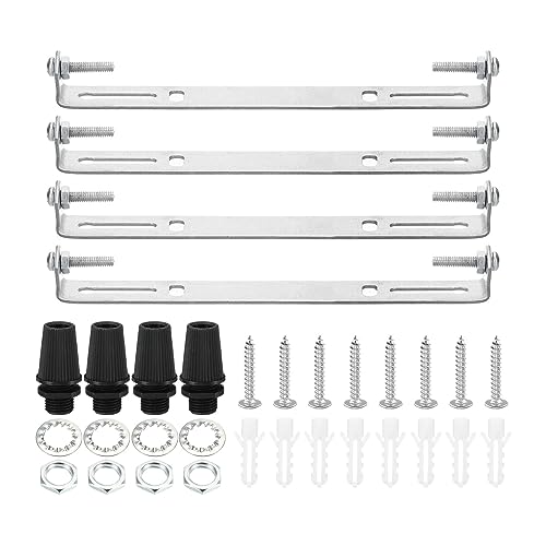 PATIKIL 185mm Ceiling Light Plate Kit, 4 Set Light Fixture Mounting Bracket Plate Steel Crossbar for Home Office Pendant Wall Light, with Screw Washer Nut Kit - size: 185mm