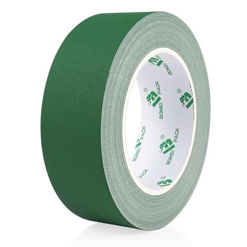 BOMEI PACK Dark Green Matte Gaffer Tape Non-Reflective 1.5inch x 30yds No Residue Hand Tear Fabric Self-Adhesive Tape for Labeling, Cable, Photography, Painters,Walls,Electrical and Cords - color: Dark Green
