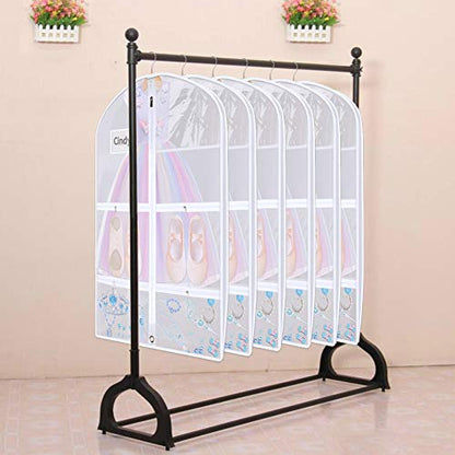 3 Packs Clear PVC Garment Bag, Dance Costume Bags,Foldable 50 Inch Full Zipper Suits Bag, Versatile Hanging Garment Bag with Name Card Pocket and 4 Large Zipper Pockets ,23.6x39inch - size: S: 23.6x39inch