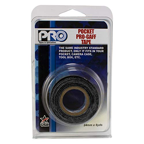 Pro Tapes Pocket Gaff Tape 1 inch (24mm) x 6 Yards Length Black Matte. Pocket Size Gaffers Tape. Made in The USA. Holds Tight, Easy to Remove. - color: Black, size: 1 inch