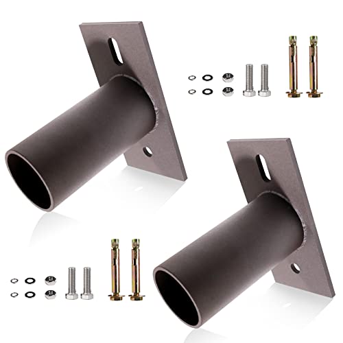 Slip Fitter Adapter Bracket with 2-3/8in OD Tenon 2 Pack | Light Fixture Mounting Bracket Rustproof Rainproof for Outdoor Parking Lot Lights Flood Lights , Durable Steel, Dark Bronze - size: Slip Fitter Adapter 2 Pack