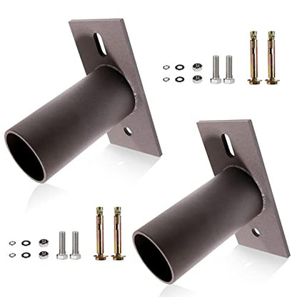 Slip Fitter Adapter Bracket with 2-3/8in OD Tenon 2 Pack | Light Fixture Mounting Bracket Rustproof Rainproof for Outdoor Parking Lot Lights Flood Lights , Durable Steel, Dark Bronze - size: Slip Fitter Adapter 2 Pack