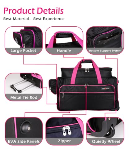 Dance Bag with Garment Rack,23inch Dance Competition Garment Bags with Clothes Rack,Suitcase,Rolling Duffle for Travel, Wheeled Drop-Bottom Upright Luggage Closet Suitcase(Expand-Purple - color: 23inch Expand-Purple