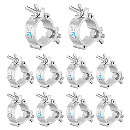 2 Inch Truss Clamps, 10 Packs Gruolin Stage Light Clamp with TUV, Premium 50mm Aluminium Heavy Duty 100kg / 220lb Lighting Clamps, Perfect Fit for 48-52mm OD Tube