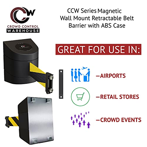 Crowd Control Warehouse CCW Series WMB-220 Wall Mount Belt Barrier, 15 Ft - color: PLEASE WAIT HERE, size: 15 foot belt