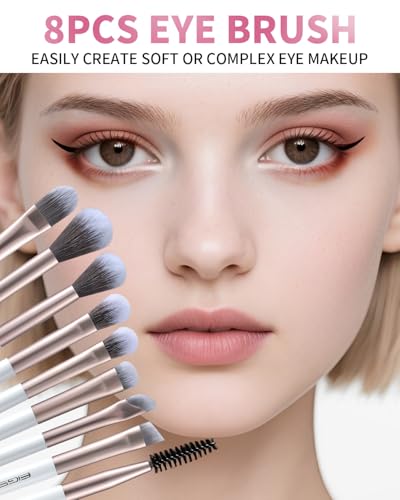 EIGSHOW Makeup Brushes Set, 15Pcs Professional Make Up Brush with Silver Ion Bristles for Foundation Powder Blush Highlighter Concealer Eyeshadow Eyeliner, Travel Gift Set (Champaign Gold) - color: Champaign Gold