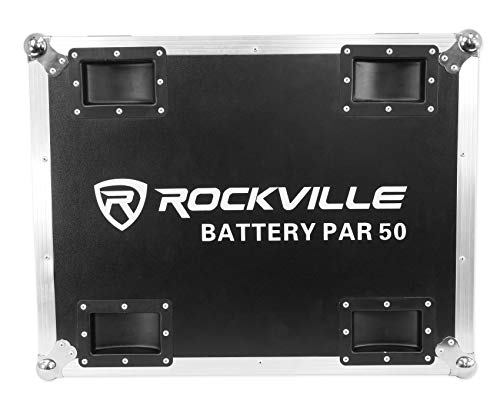 Rockville BATTERY PAR PACK 50 WHITE 20W Rechargeable Wash Lights (10), RGB Color Mixing, Wireless DMX, Remote Included, for DJs and Event Lighting - color: White