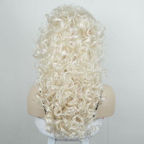 Aimole Long Curly Wigs Synthetic Pale Blonde Cosplay Women Wig Heat Resistant Hair (614) - color: 614 Pale Blonde