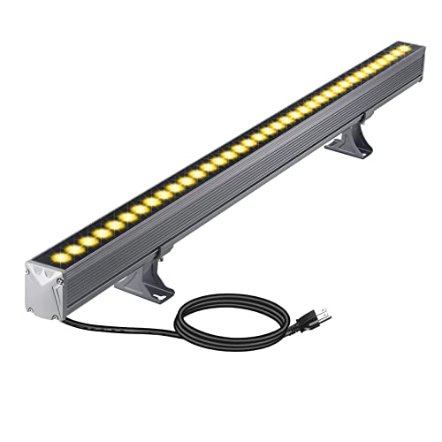 LED Wall Washer Light 36W 3000K Warm White – 4500LM 40″ Linear Light Bar, IP65 Outdoor Wall Wash Lighting for Landscape, Sign & Building, Plug-and-Play 120V Floodlight with 6.56ft Cord(Black) - color: 3000K Warm White