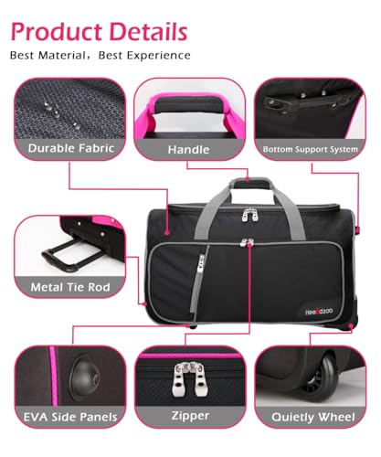 Dance Bag With Garment Rack,23inch Dance Competition Garment Bags with Clothes rack,Suitcase,Rolling duffle For Travel, Wheeled Drop-Bottom Upright Luggage Closet Suitcase (Grey - color: 23inc-Grey D