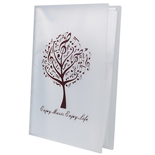 Music Sheet File Paper Storage Folder Documents Holder Blank Sheet Files Plastic A4 Size 40 Pockets (Music Tree White) - color: Music Tree White