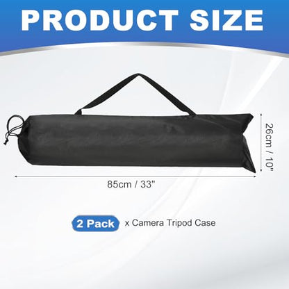 PATIKIL 33 x 10 Inch Tripod Carrying Case, 2 Pack Camera Tripod Carrying Bags Oxford Cloth Padded Bag for Camera Gear Mic Light Stand Sheet Music Photography Accessories, Black - size: 33 x 10 Inch