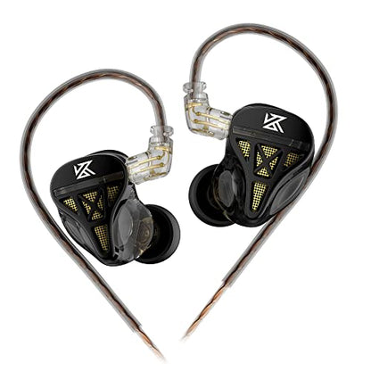 KZ DQS Wired Earbuds Dynamic Driver in Ear Monitor Headphone Semi-Open HiFi Bass Earphone 2pin 3.5mm Gaming Earbuds for Singers Musicians - color: DQS Black, style: no Mic