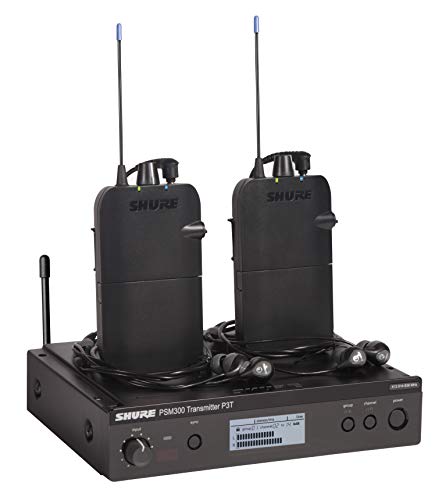 Shure PSM300 P3TR112TW Wireless in-Ear Personal Monitoring System with SE112 Earphones, Twinpack - G20 Band - size: Twinpack, style: G20 Band (488-512 MHz)