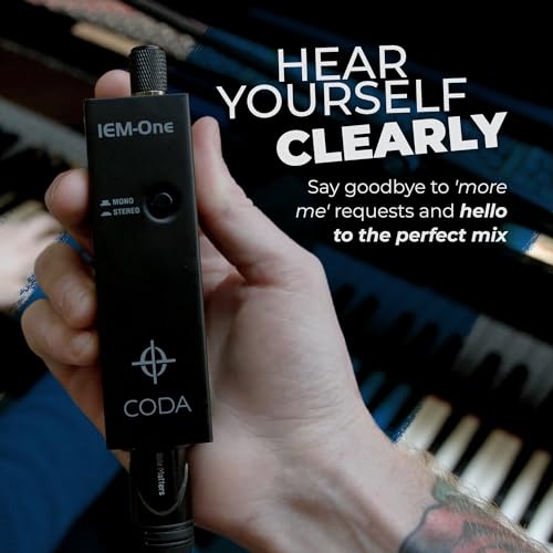 Coda Ultra-Compact Personal in Ear Monitor Amplifier - Single Channel | Headphone Amplifier System with XLR & TRS Input, Portable IEM Amp with Mono & Stereo Mix Panning, Belt Clip - size: Single Channel