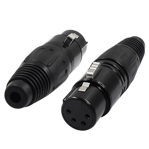 Hordion 4 Pin XLR Female Connector Mic Plug Adapter, 4PCS XLR Cable End - color: 4 Pin Female