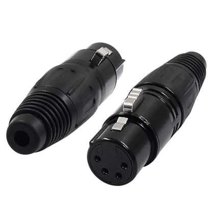 Hordion 4 Pin XLR Female Connector Mic Plug Adapter, 4PCS XLR Cable End - color: 4 Pin Female