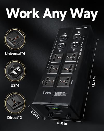 TODN Power Conditioner for Electronic Equipment - CE-EMC/LVD Certified | Clean up Power/Noise Reduction/Surge Protection/Improved Performance - N9000 - size: PC-N9000-Ultra