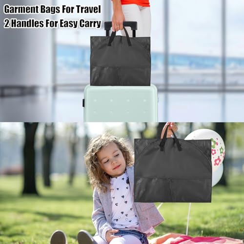 2 Pack Garment Bags for Travel Hanging Clothes,40inch Dance Bag,Dance Garment Bags For Dancers,Dance Competition Essentials,Dance Costume Garment bag For Kids Girls. - color: 2 Pack Black